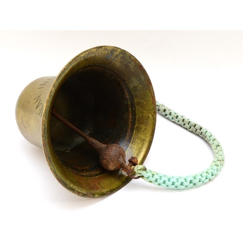 174 - A brass ships bell, inscribed Jean Ingelow, by John Roby Ltd., Rainhill, 21 x 20cm.
The Jean Ingelow... 