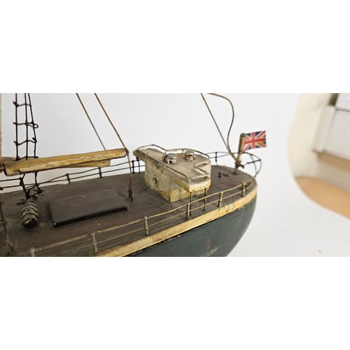 177 - A scratch built wooden model of the Wilson Shipping Line SS Erato, with rigging and spars, mounted o... 