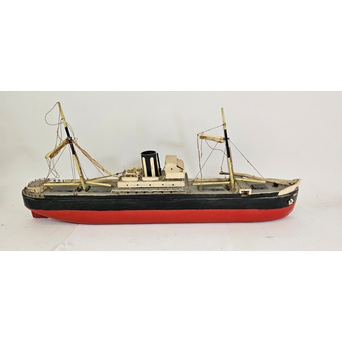 178 - A scratch built wooden model of the Wilson Shipping Line SS Austria, with rigging and spars, 81cm.
T... 