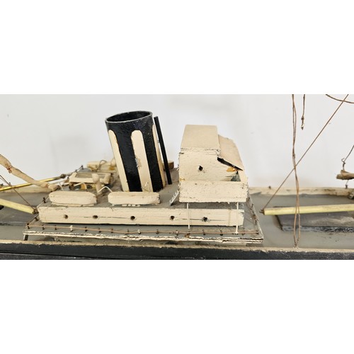 178 - A scratch built wooden model of the Wilson Shipping Line SS Austria, with rigging and spars, 81cm.
T... 