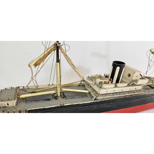 178 - A scratch built wooden model of the Wilson Shipping Line SS Austria, with rigging and spars, 81cm.
T... 