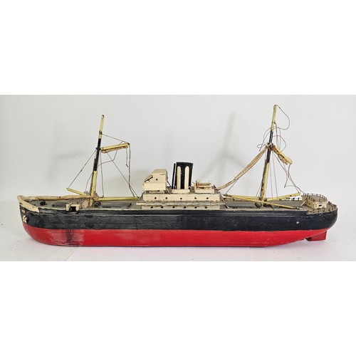 178 - A scratch built wooden model of the Wilson Shipping Line SS Austria, with rigging and spars, 81cm.
T... 