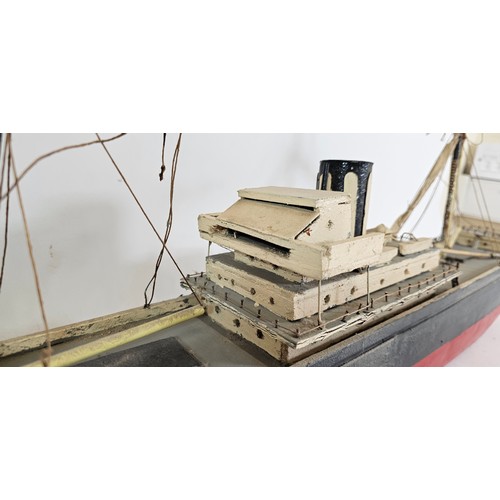 178 - A scratch built wooden model of the Wilson Shipping Line SS Austria, with rigging and spars, 81cm.
T... 