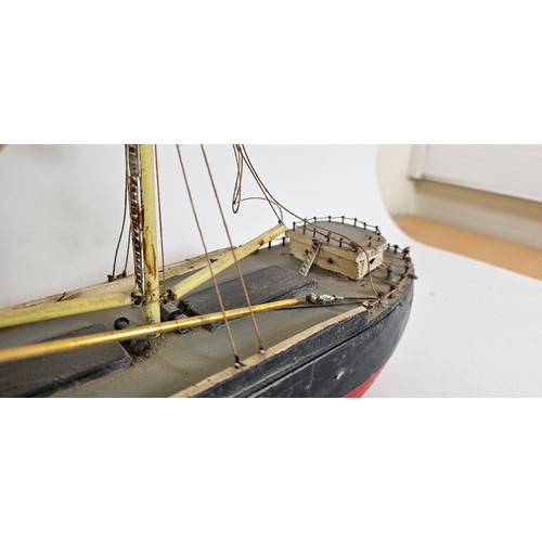 178 - A scratch built wooden model of the Wilson Shipping Line SS Austria, with rigging and spars, 81cm.
T... 