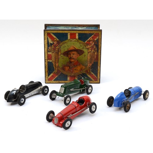 183 - Four Scamold (Scale Models Ltd of Brooklands) racing car models to include wind up motor black 103 M... 