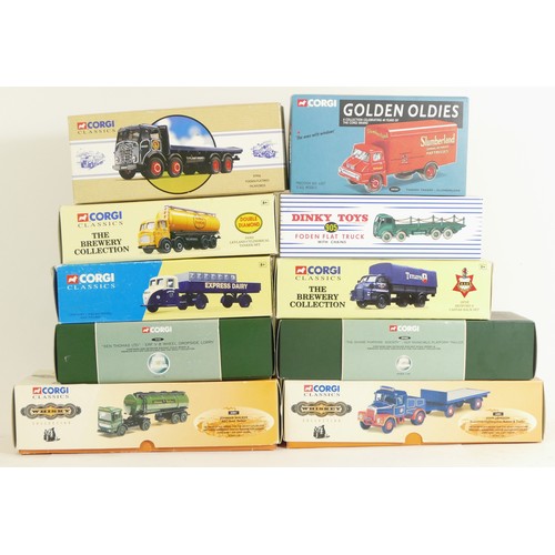 189 - Corgi, nine boxed die-cast models to include a Golden oldies Slumberland van, and a Dinky Toys 905 F... 