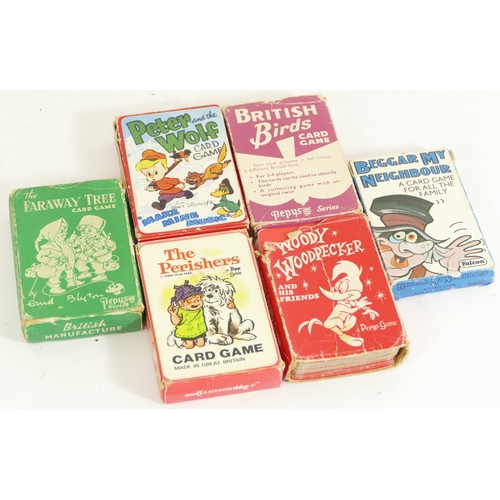 211 - Six assorted 20th century card games comprising of Faraway Tree by Enid Blyton, Peter & the Wolf, Be... 