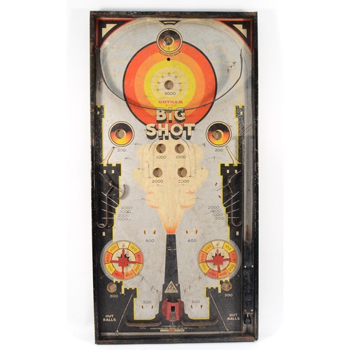 217 - A mid 20th century Gotham G-130 Big Shot painted tin plate pinball game, 61x30cm.