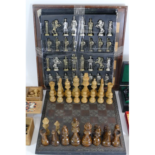 218 - Various 20th century and later carved chess sets to include three pocket/travel sets, four carved st... 