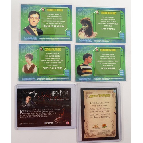 232 - A collection of 6x Strictly Ink Doctor Who autograph cards to include signatures from Mark Eden, Pau... 