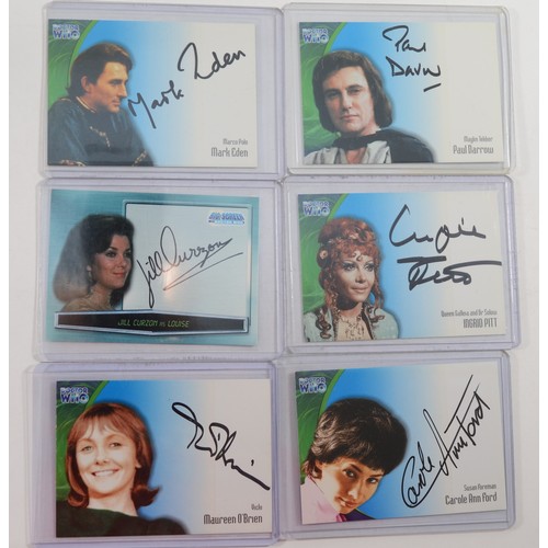 236 - A collection of 6x Strictly Ink Doctor Who autograph cards to include signatures from Mark Eden, Car... 