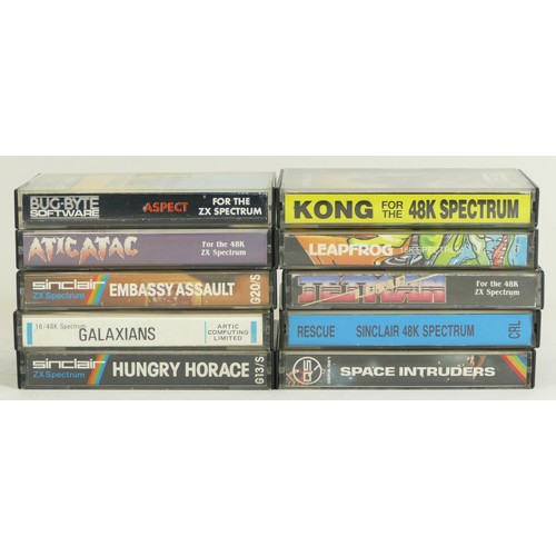 289 - Ten Spectrum 16/48k cassette games, in cases with inlay.
Please see additional picture for individua... 