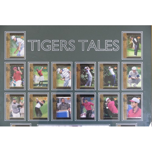 312 - Tigers Tales, a framed set of thirty trading cards together with a signed photograph of Tiger Woods,... 