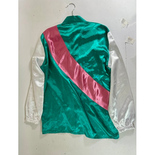 315 - Racing silks of the late Prince Abdallah (Frankel Dancing Brave) presented by Sir Henry Cecil on a v... 