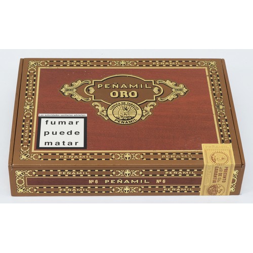 334 - Penamil Oro No 6; opened box of twenty five cigars, manufactured by Cotabex in the Dominican Republi... 