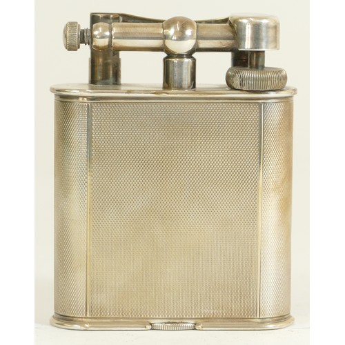 363 - Dunhill, a silver plated giant table petrol lighter, c.1930's, pat. no. 390107, reg'd design no. 737... 