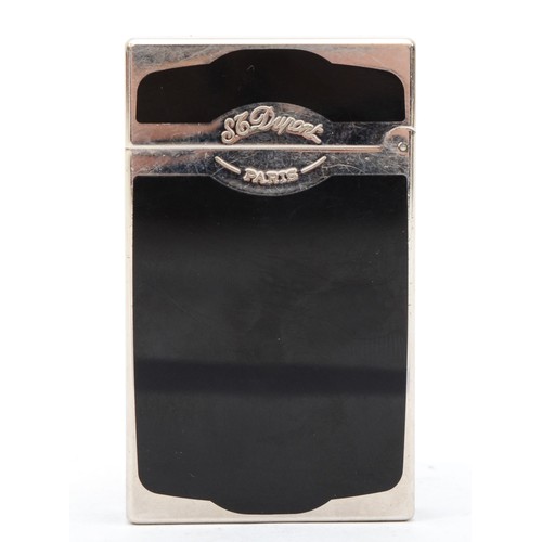 373 - S.T. Dupont, a black lacquer and chrome rollagas lighter, 1A 1AL95, hardly used, weight 111gm