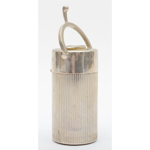 375 - Gucci, a chrome gas table lighter, in the form of an ice bucket, 9.5cm