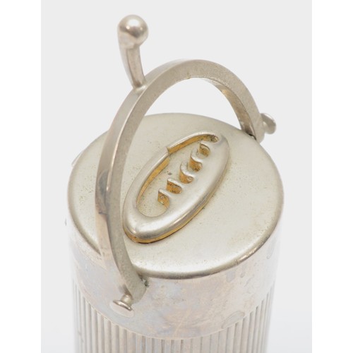 375 - Gucci, a chrome gas table lighter, in the form of an ice bucket, 9.5cm