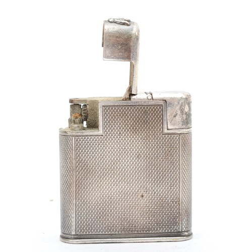 384 - A silver-plated 'The Charles' petrol pocket lighter, c. 1950, stamped 'The Charles Lighter', MADE IN... 