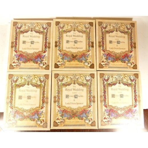 417 - A set of six commemorative Stanley Gibbons stamp albums to commemorate the marriage of Prince Charle... 