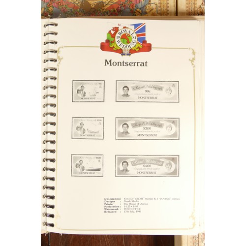 417 - A set of six commemorative Stanley Gibbons stamp albums to commemorate the marriage of Prince Charle... 