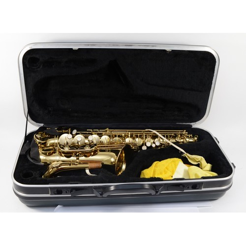 458 - A contemporary brass Earlham Professional Series II brass alto saxophone, impressed number 202663, 6... 