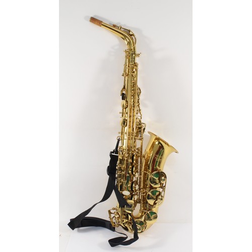 458 - A contemporary brass Earlham Professional Series II brass alto saxophone, impressed number 202663, 6... 