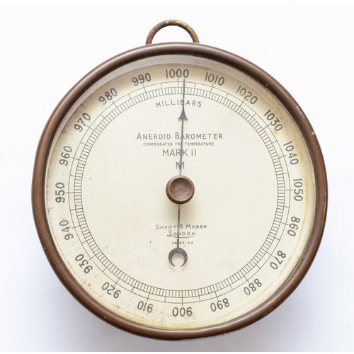 482 - Short & Mason, London, a Mark II aneroid barometer, 13cm