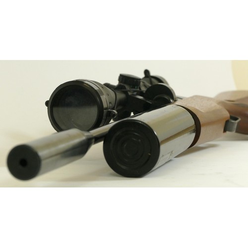 500 - Theoben Rapid England 17/177 .77 air rifle with textured semi-pistol grip, raised cheek piece, sound... 