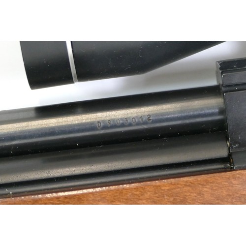 505 - BSA England .22 cal Gas-Ram air rifle, including sound moderator, aperture for a seven-shot magazine... 