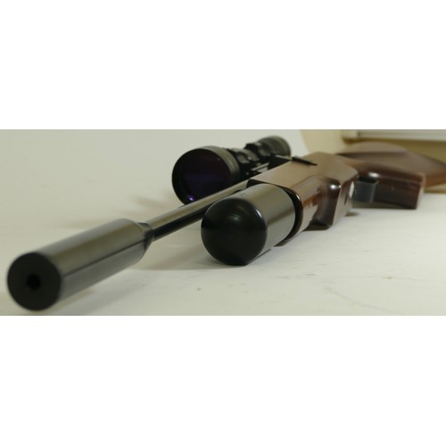 505 - BSA England .22 cal Gas-Ram air rifle, including sound moderator, aperture for a seven-shot magazine... 