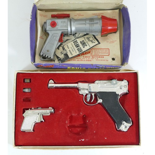 220 - A boxed Space Squadron Sonic Beam Gun, together with a boxed Lone Star 9mm Luger Presentation set (2... 