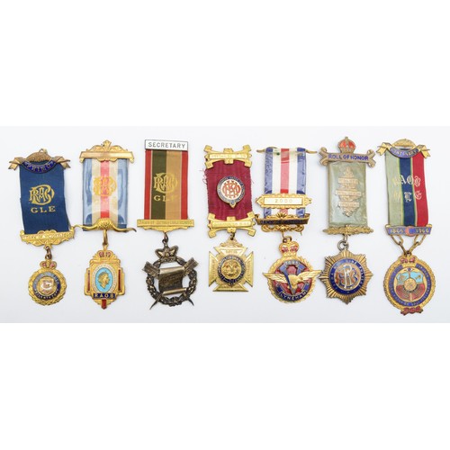 530 - ROAB a silver and enamel Roll of Honour medal, a silver Secretary medal, 73gm and five base medal me... 