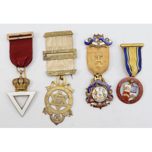 534 - Four silver and enamel Masonic Jewels, including City Chapter, no 2514, 78gm