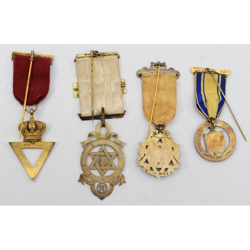 534 - Four silver and enamel Masonic Jewels, including City Chapter, no 2514, 78gm