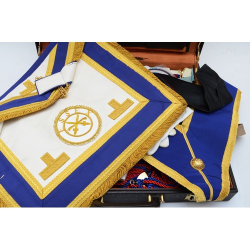 536 - Four Provincial Masonic Essex and other aprons and sashes, and other Masonic regalia including gilt ... 