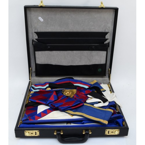 536 - Four Provincial Masonic Essex and other aprons and sashes, and other Masonic regalia including gilt ... 