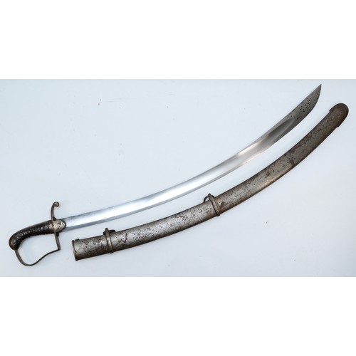 545 - A 1796 pattern Light Cavalry Trooper’s Sabre of regulation type, with curved blade broadening toward... 