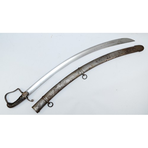 545 - A 1796 pattern Light Cavalry Trooper’s Sabre of regulation type, with curved blade broadening toward... 