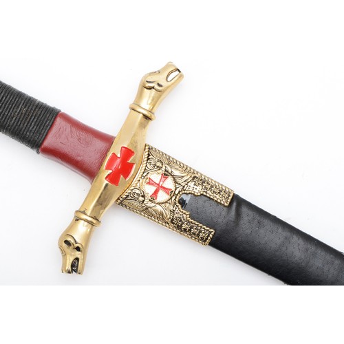 546 - A Knights Templar reproduction dagger, the 27cm blade stamped Toledo, scabbard

This product is not ... 