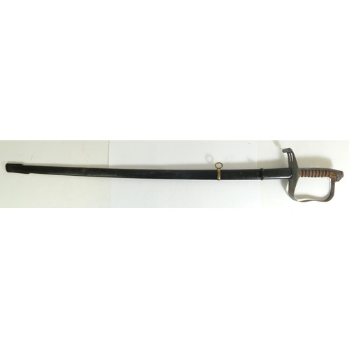 548 - A 19th century sword, steel hilt, blade 77cm, metal scabbard, probably not original to it, together ... 