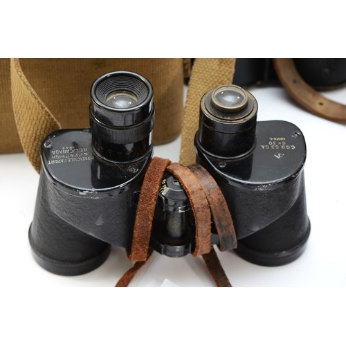 REL/Canada 6x30 1944 WWII binoculars with canvas case, another pair ...