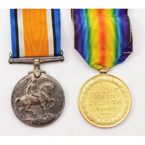 628 - WWI pair, War and Victory, named 6014 Pte J.E. Cannell, 13th London R.