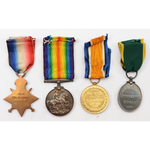 643 - WWI trio, 1914-15 Star, War and Victory, named 1531 Pte. H. Stick, Liverpool Regt, together with Ter... 