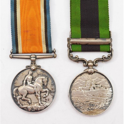 645 - WWI and GV, War, named 9786 A/Sjt Sjt T. Hosocks, West Riding Regt and I.G.S. medal with Afghanistan... 