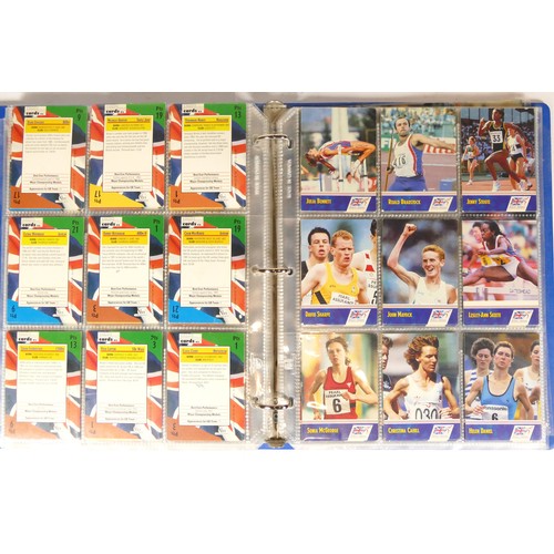 313 - A collection of 150 Maxx British athletic collector cards, depicting stars of 1992, in associated ri... 