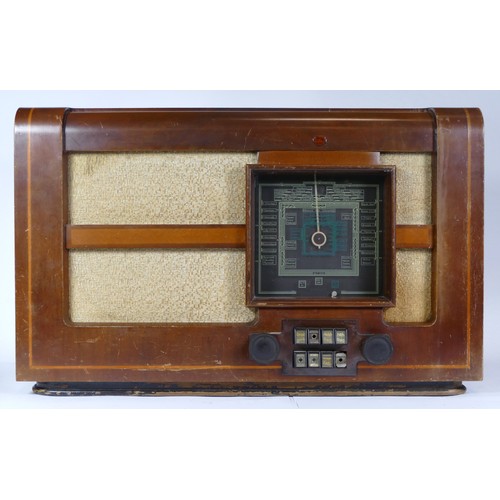 252 - A 1930s walnut cased Radio Mullard wireless, 57cm wide together with a cased Auto 700 radio and a Ri... 