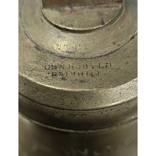 174 - A brass ships bell, inscribed Jean Ingelow, by John Roby Ltd., Rainhill, 21 x 20cm.
The Jean Ingelow... 