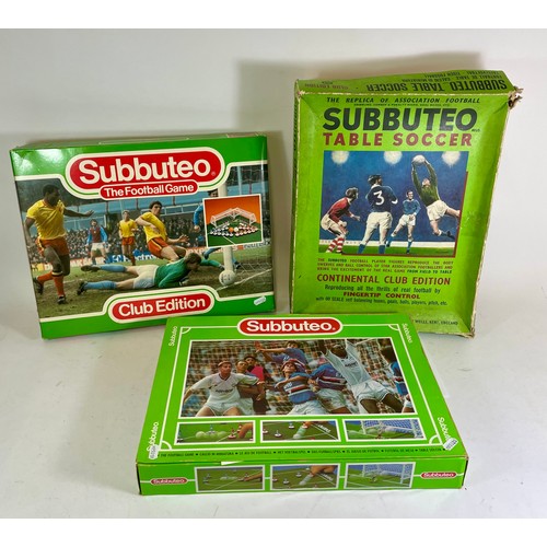 215 - Subbuteo; a 20th century boxed football game complete with pitch and accessories together with boxed... 